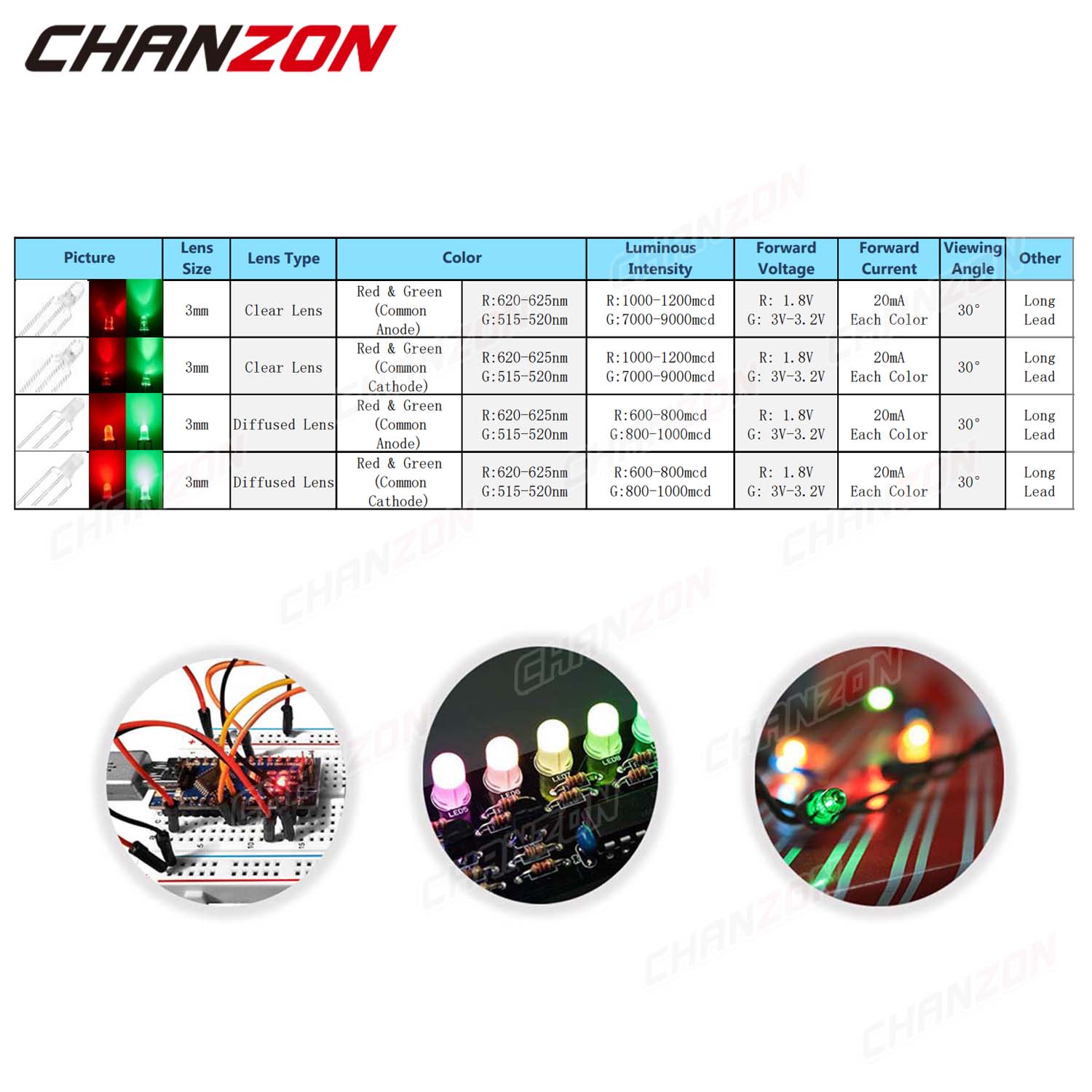 Bicolor 3 mm LED Light Emittin - Science And Hobby recension och pris